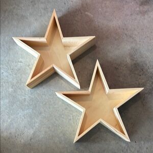 Natural Wooden Stars - set of two